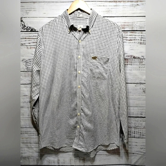 Peter Millar Black White Windowpane WSU Shockers Button Down‎ Shirt size Large - Picture 1 of 5